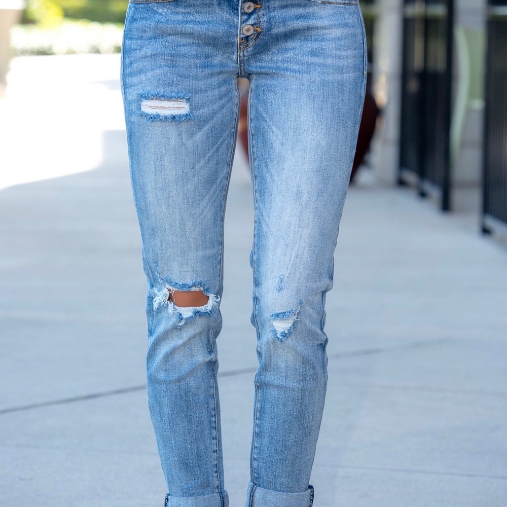 Kancan button fly girlfriend jeans